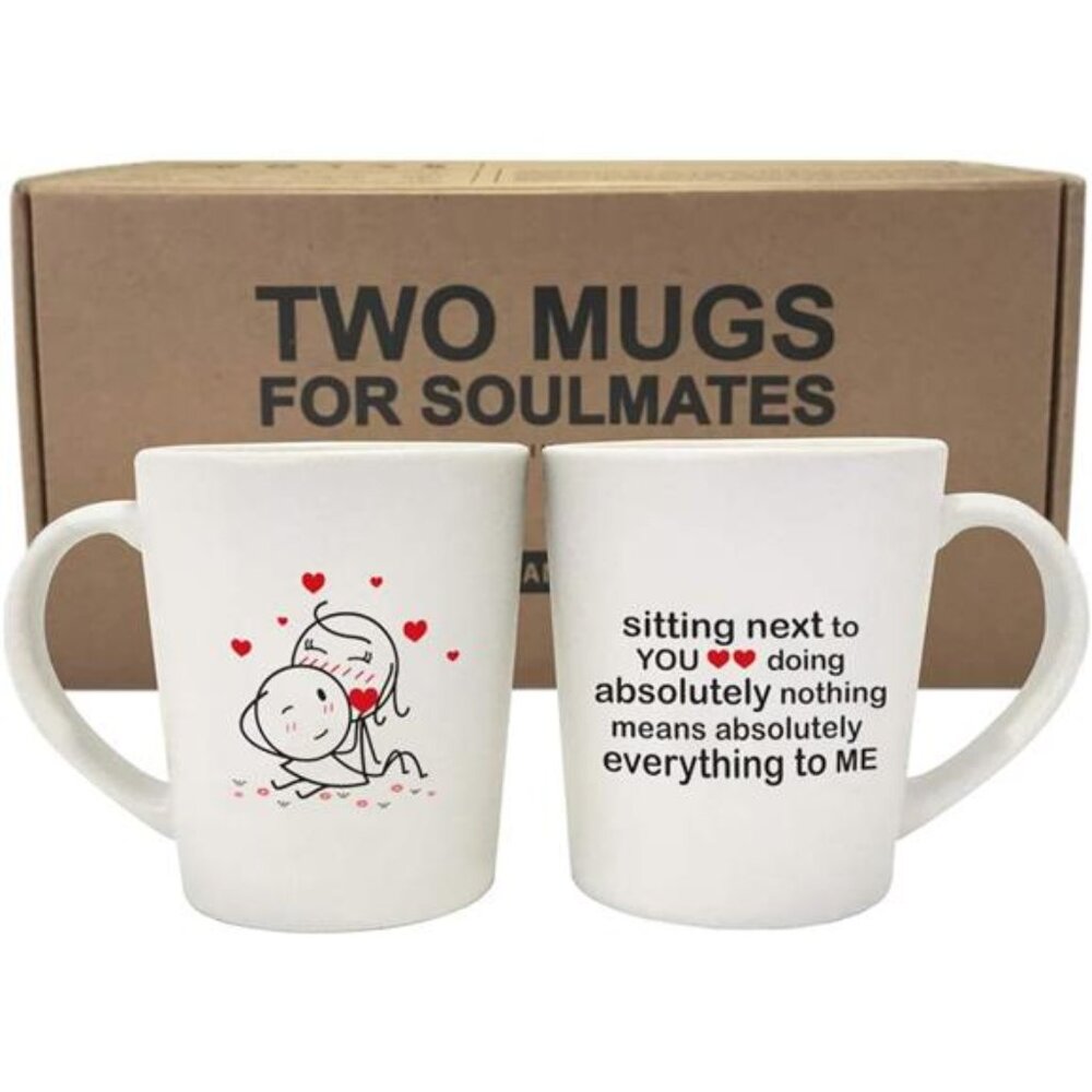 BoldLoft You Mean Everything to Me Couple Coffee Mugs- Couple Gifts for Him